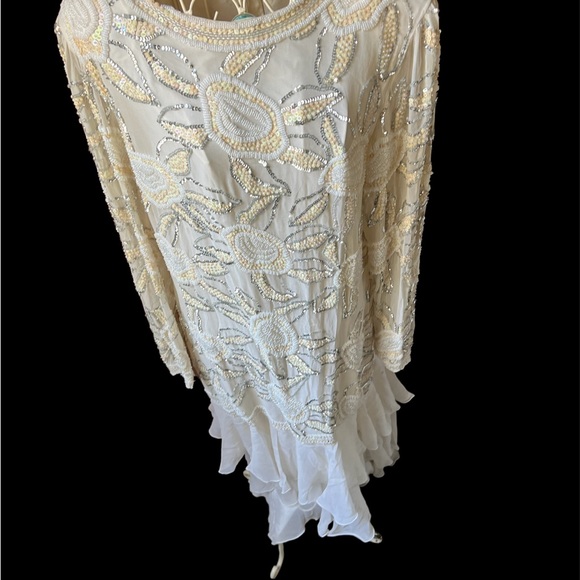 Swee Lo  Dress Sz M 100% Silk   Beading Vtg 80's - Picture 3 of 6